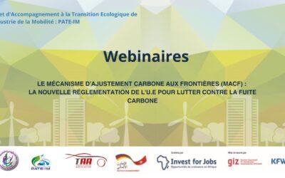 Le Projet PATE-IM et la Série de Webinaires sur le Mécanisme d’Ajustement Carbone aux Frontières (MACF)