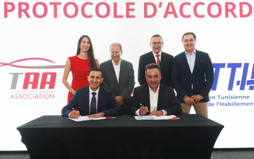 Signature d’un Protocole d’Accord entre la Fédération Tunisienne de Textile et Habillement (FTTH) et la Tunisian Automotive Association (TAA)